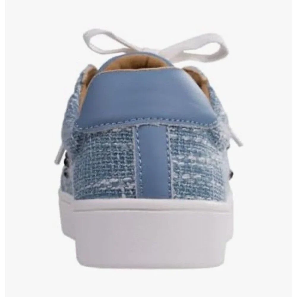 NWB Women’s Revitalign Belmont Pearl Blue Tweed Sneakers Size 7.5